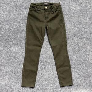 JEN7 Ankle Skinny Jeans Womens 6 Army Green Mid Rise Stretch Denim Slim Fit